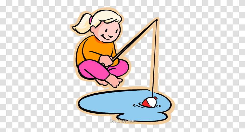 Girl Fishing Royalty Free Vector Clip Art Illustration, Cleaning Transparent Png