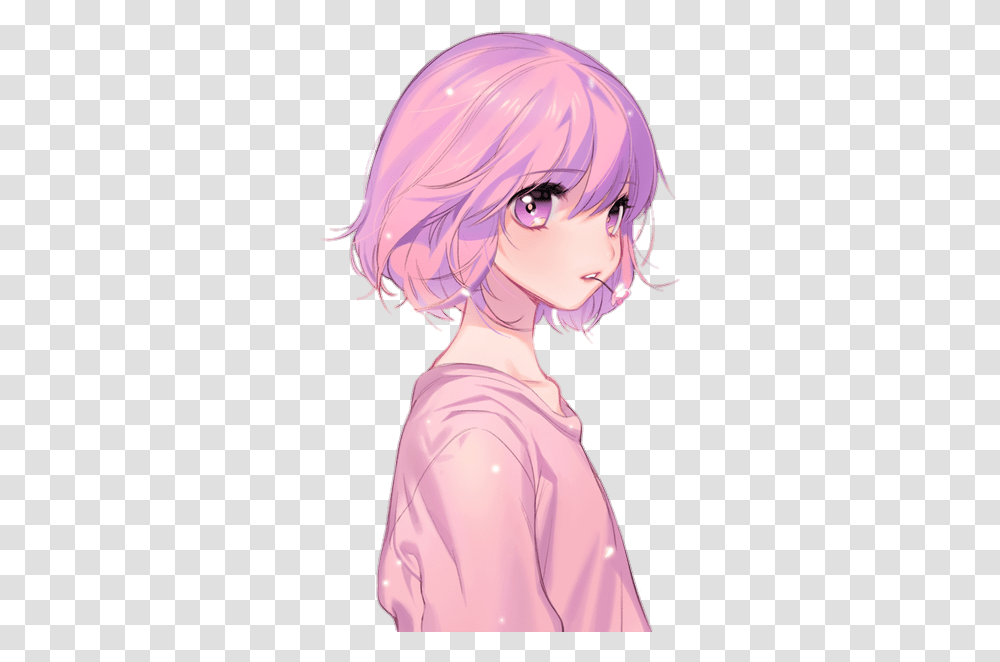 Girl Girls Anime Animegirl Animegirls Kz Cute Anime Short Pink Hair, Person, Human, Helmet Transparent Png