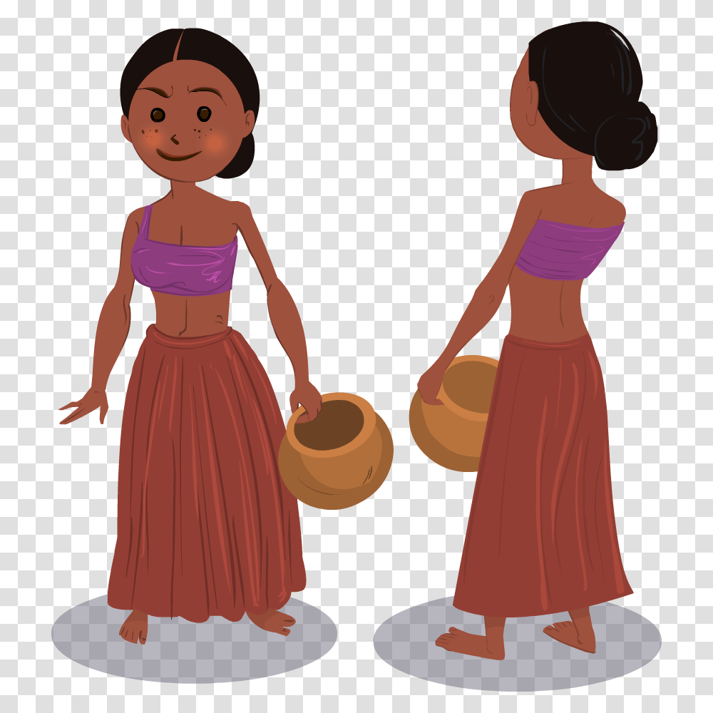 Girl Great Free Silhouette Clipart Download Indian Village Girl Clipart, Doll, Toy, Person, Female Transparent Png