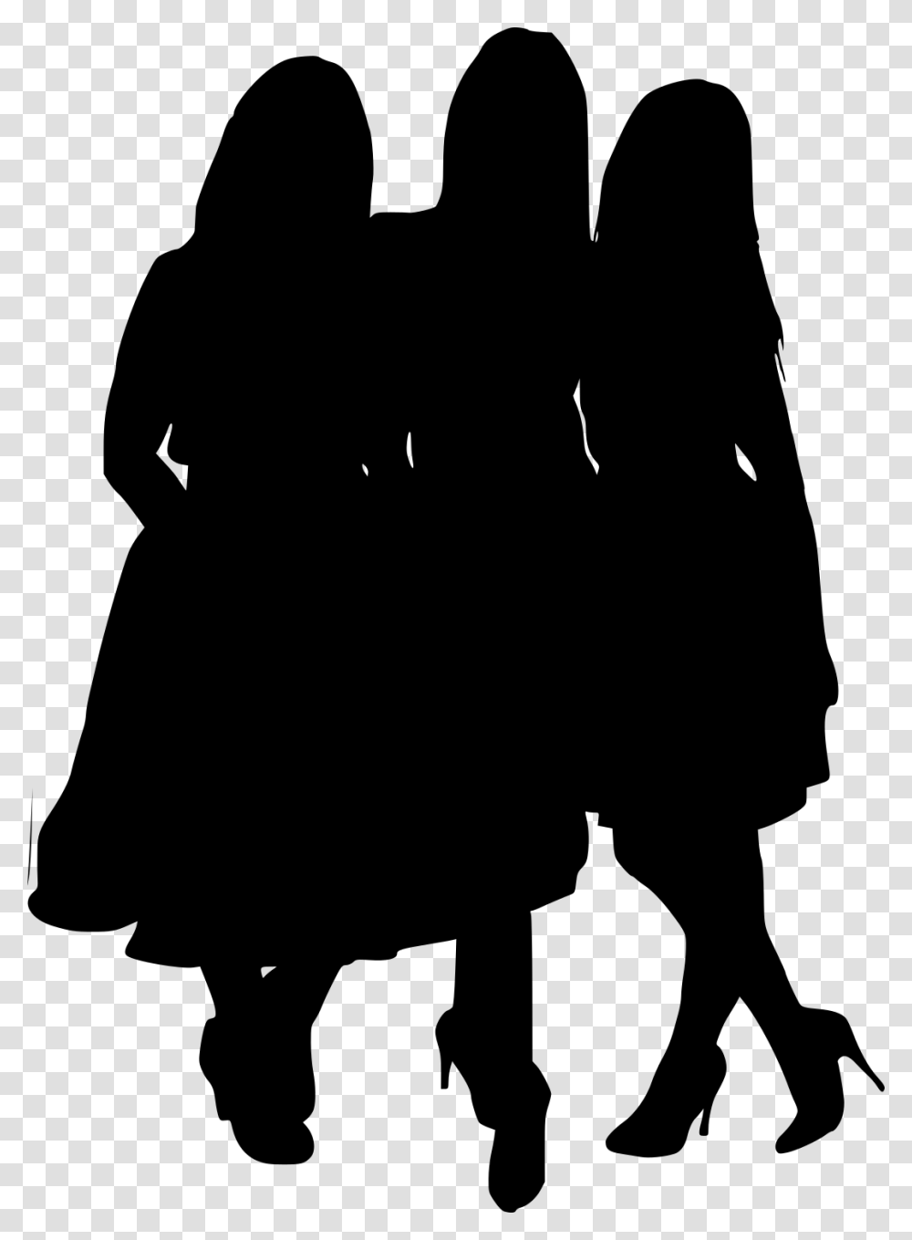 Girl Group Silhouette, Gray, World Of Warcraft Transparent Png