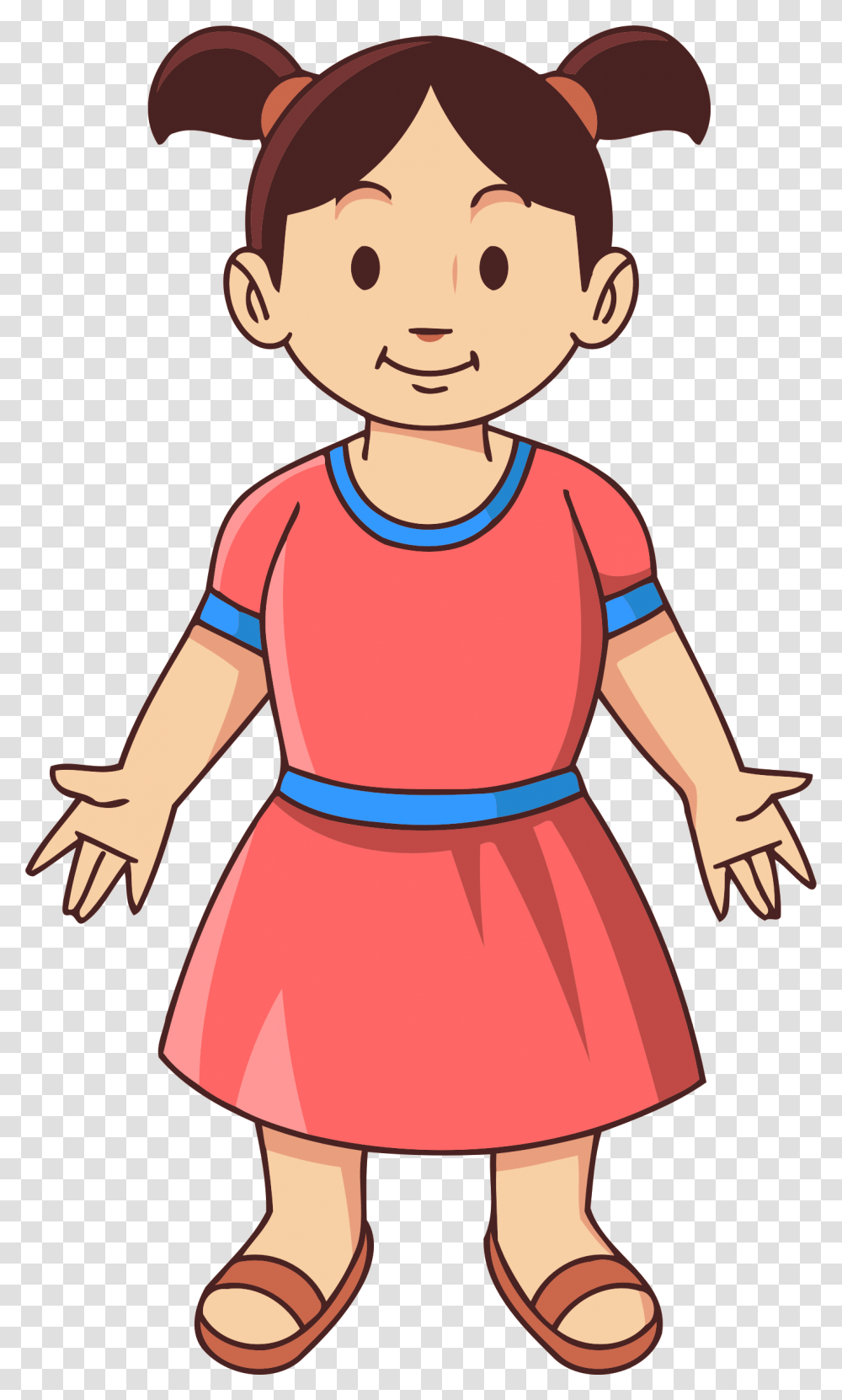 Girl Growing Up Cartoon, Costume, Female, Kid, Child Transparent Png