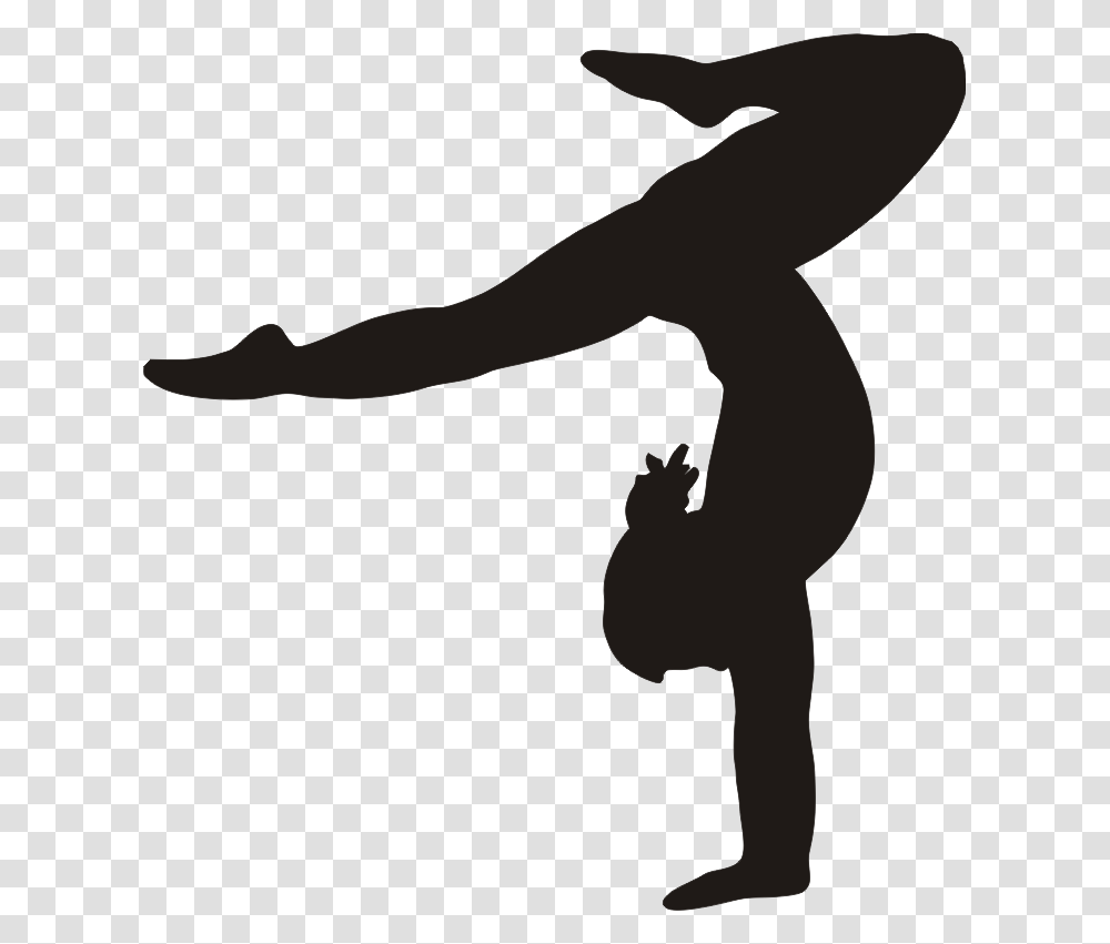 Girl Gymnast Gymnastics, Person, Human, Silhouette, Kneeling Transparent Png