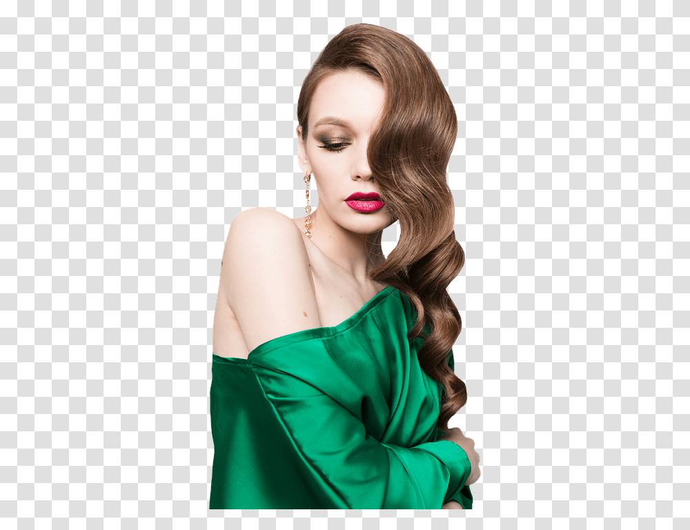Girl Hairs Style Stylish Beautiful Hot Sexy Lipstick With Green Top, Person, Evening Dress, Robe, Gown Transparent Png