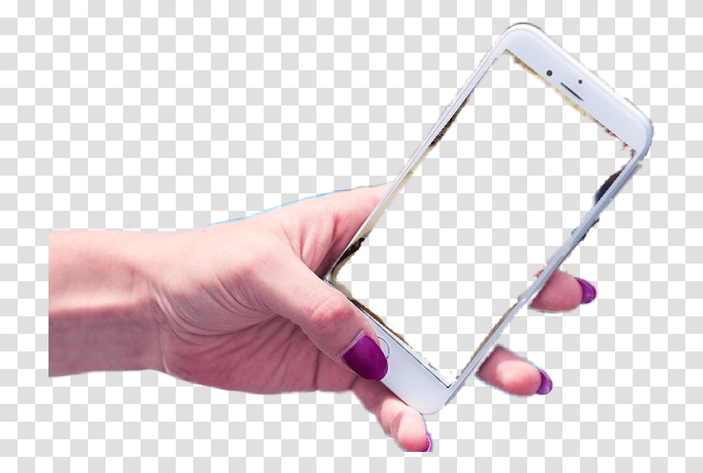 Girl Hand Nails Holding Phone Sticker By Radacd Smartphone, Person, Human, Electronics, Mobile Phone Transparent Png