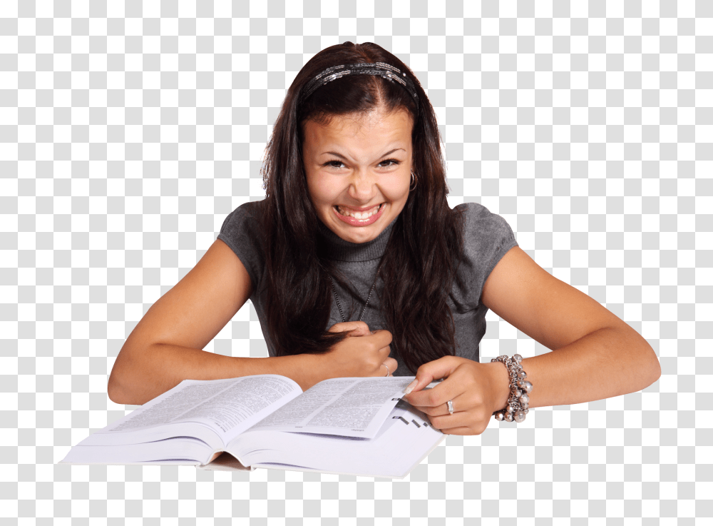 Girl Hates Reading Book Image, Person, Human, Female, Finger Transparent Png