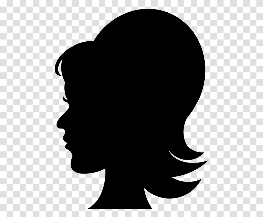Girl Head Silhouette, Hair, Spider Web Transparent Png