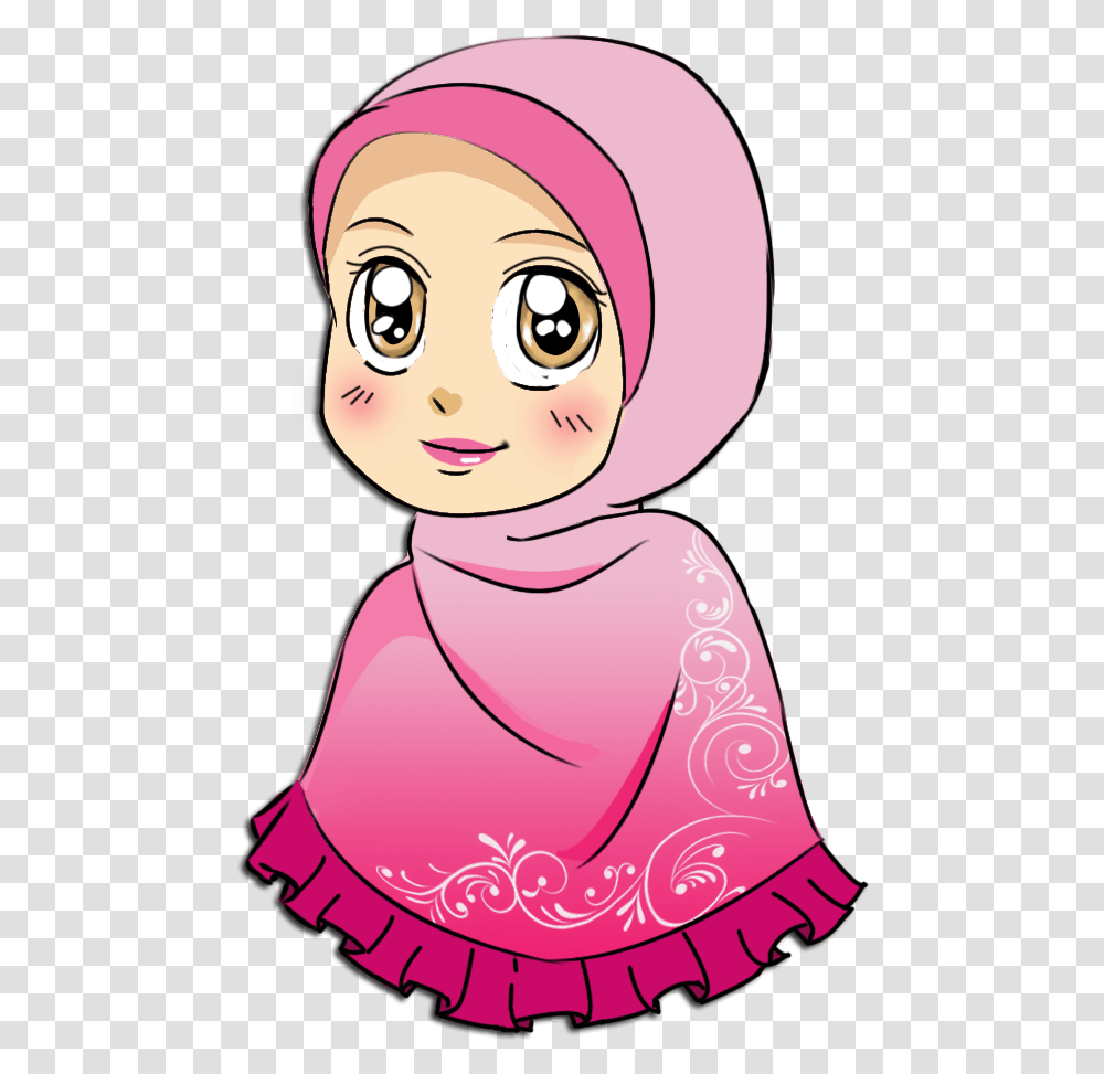 Girl Hijab Cartoon Clipart Muslim Mother Clipart, Clothing, Apparel, Bonnet, Hat Transparent Png