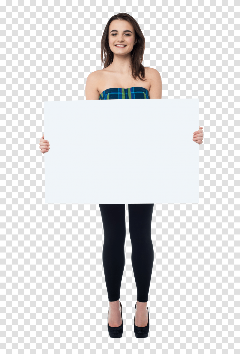 Girl Holding Banner Image, White Board, Person, Skin Transparent Png