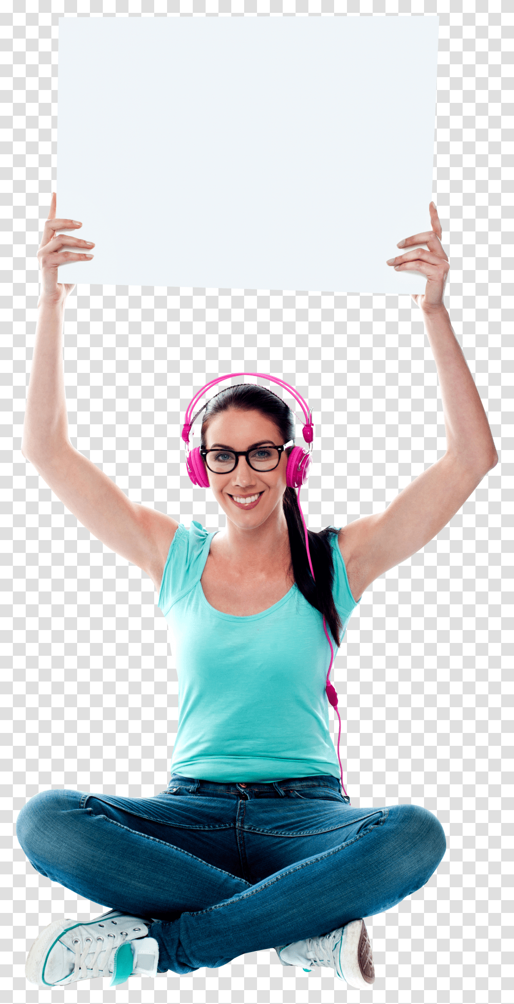 Girl Holding Banner Royalty Free Portable Network Graphics Transparent Png