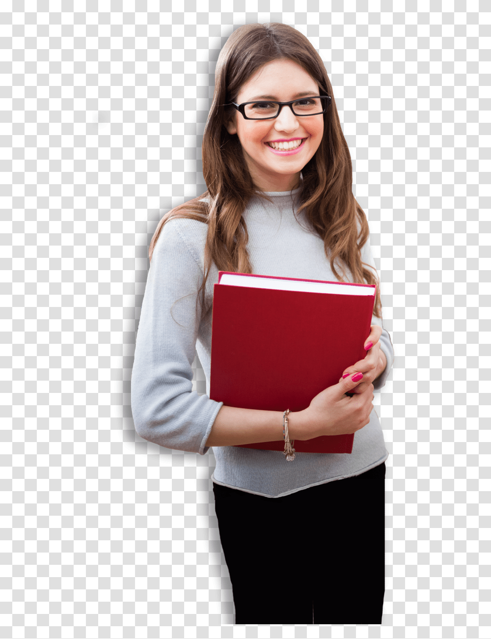 Girl Holding Book Images Of Girl With Books, Person, Human, Female, Glasses Transparent Png