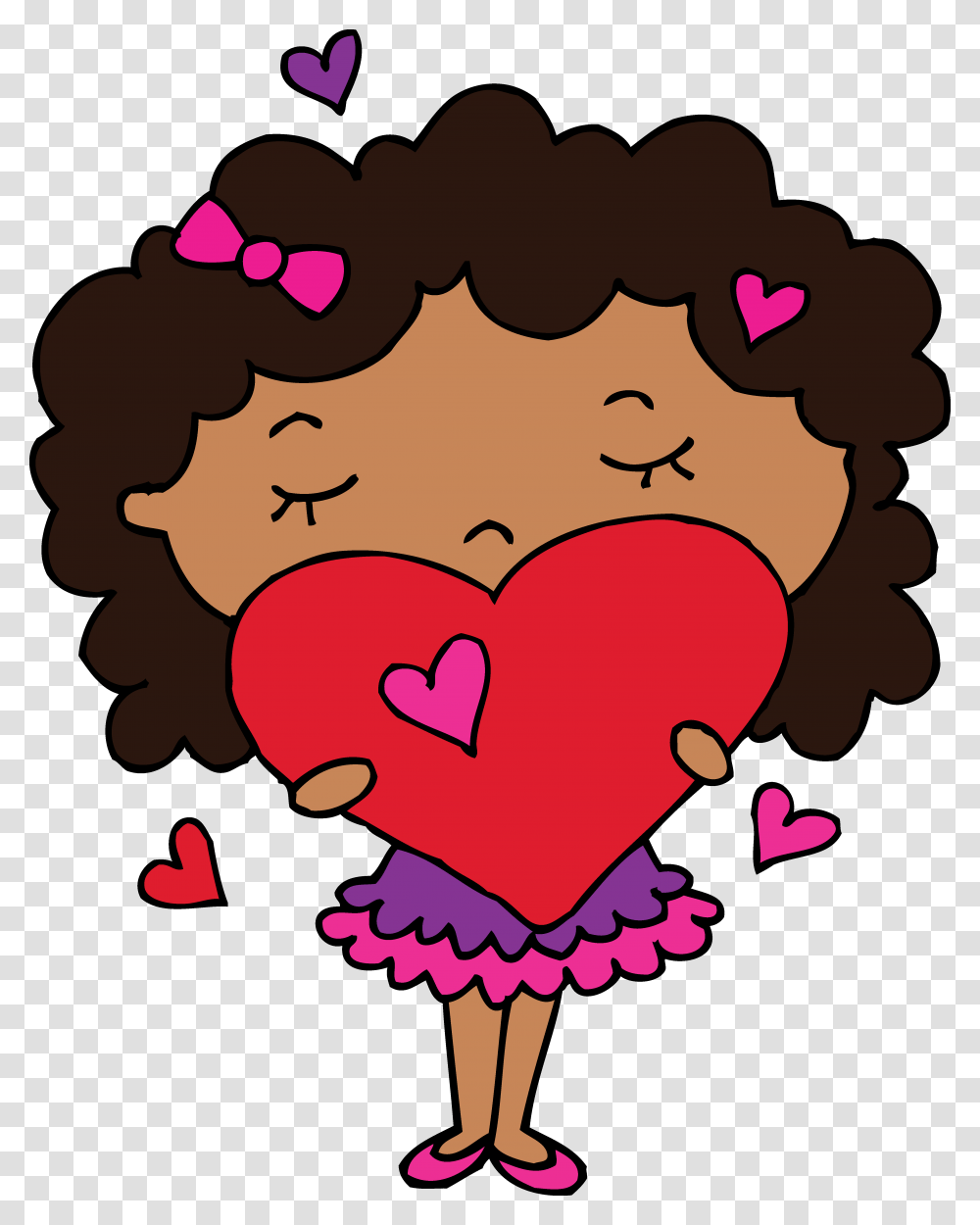 Girl Holding Heart Clipart, Face Transparent Png