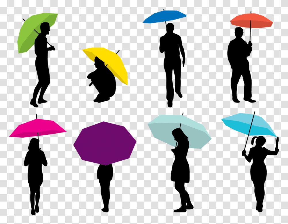 Girl Holding Umbrella Silhouette, Pillow, Tie, Accessories, Paper Transparent Png