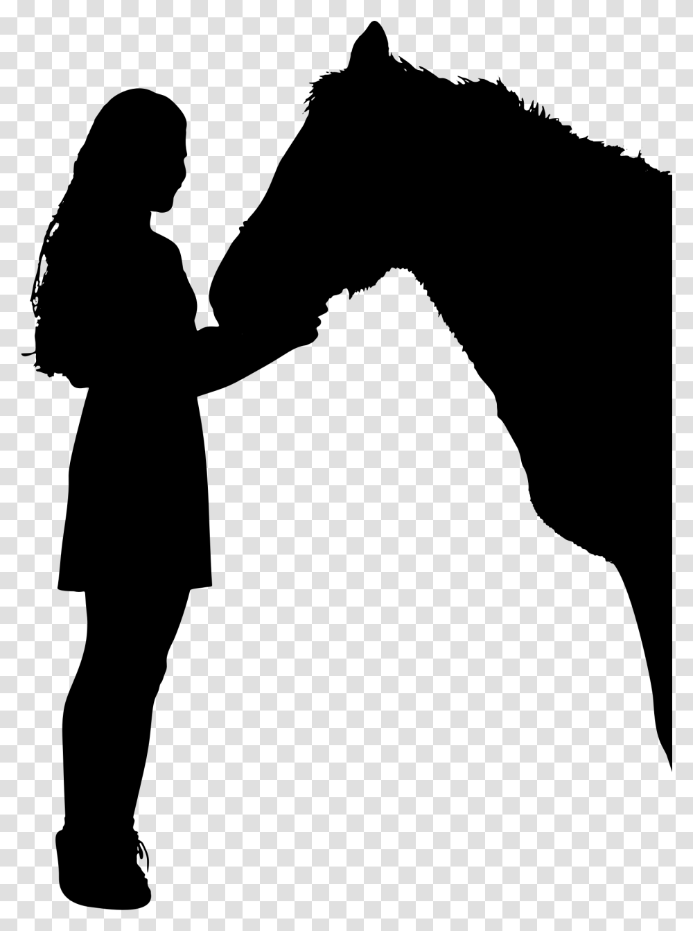 Girl Horse Silhouette Clipart, Gray, World Of Warcraft Transparent Png