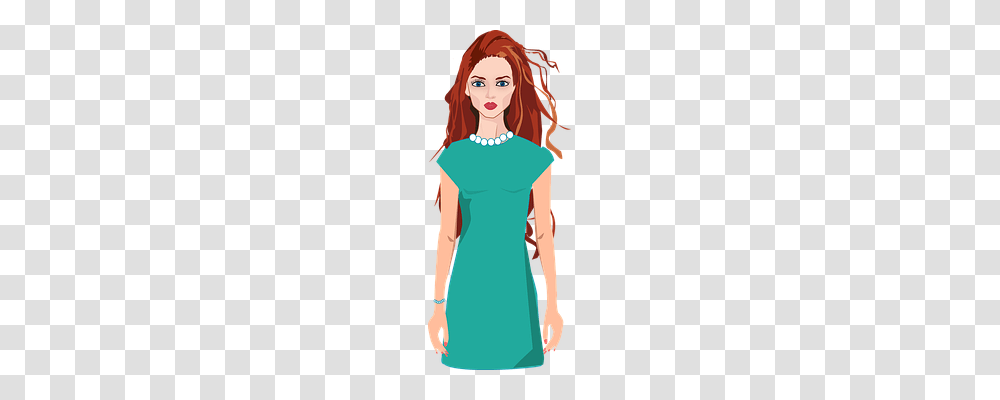 Girl In Green Dress Person, Sleeve, Long Sleeve Transparent Png