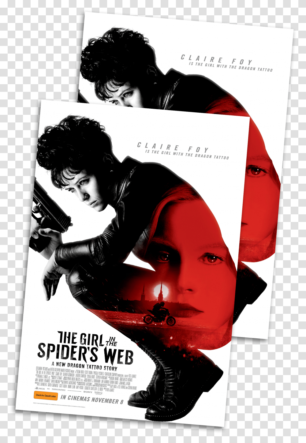 Girl In The Spider's Web 4k, Poster, Advertisement, Flyer, Paper Transparent Png