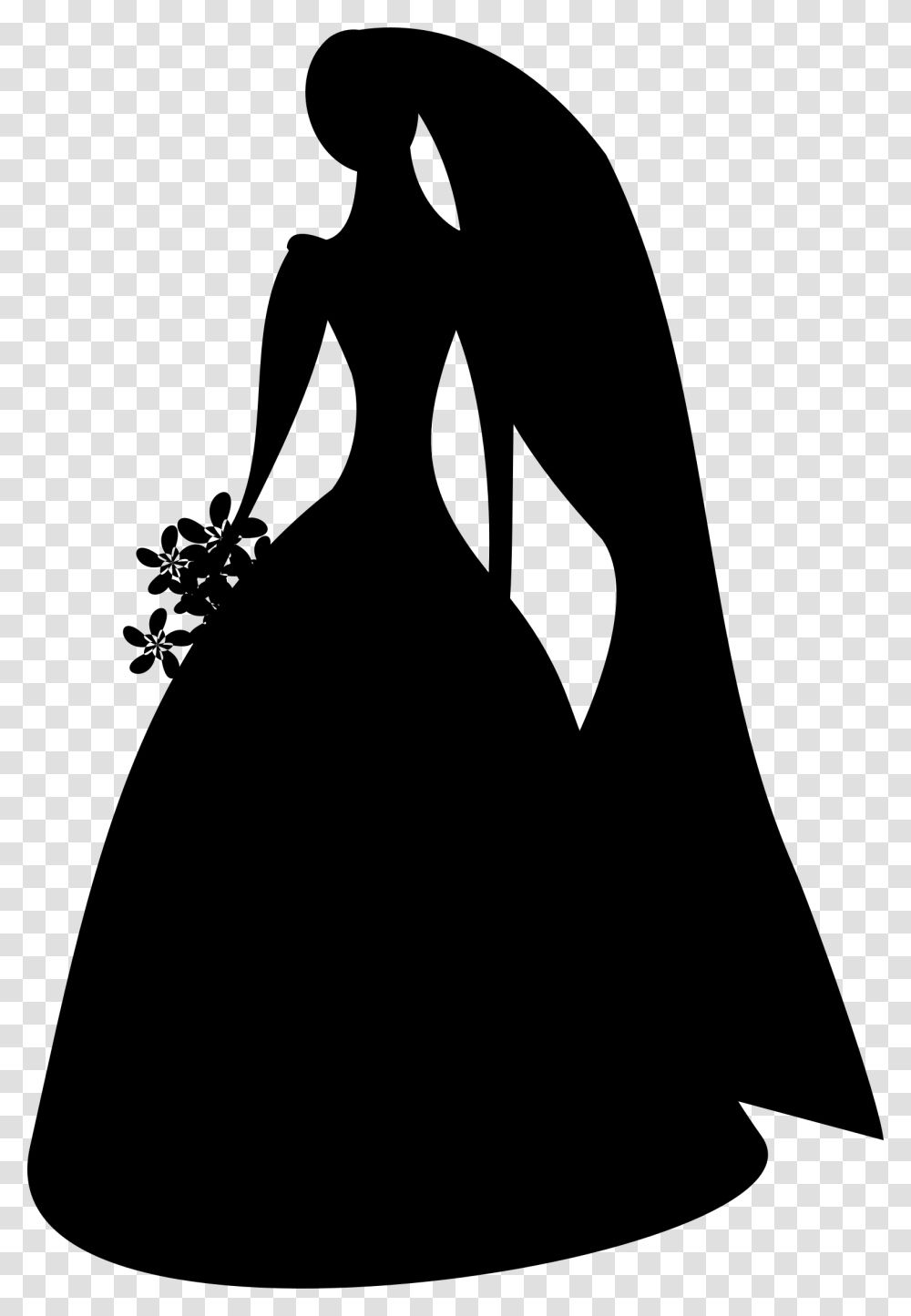 Girl In Wedding Dress Silhouette, Gray, World Of Warcraft Transparent Png