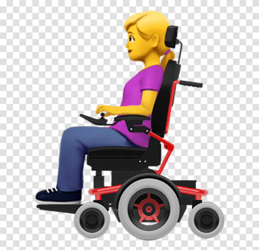 Girl In Wheelchair Emoji, Furniture, Lawn Mower, Tool, Person Transparent Png
