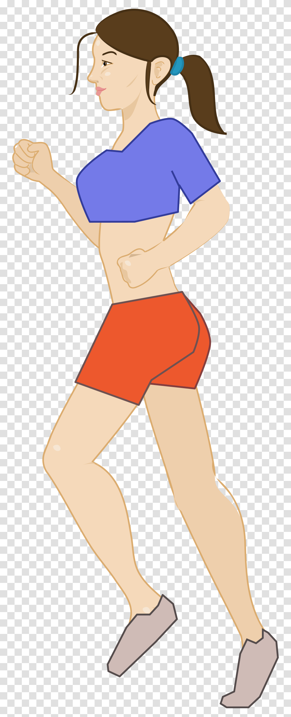 Girl Jogging Clipart, Person, Label, Thigh Transparent Png
