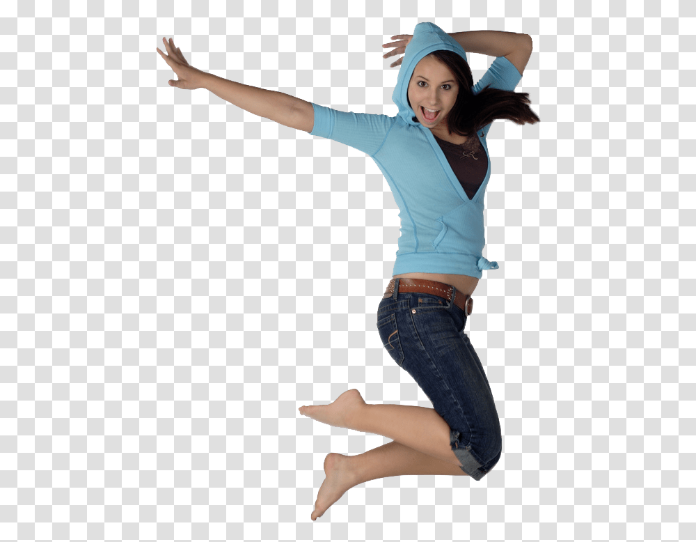 Girl Jumping Photos Girl Jumping Background, Sleeve, Person, Long Sleeve Transparent Png