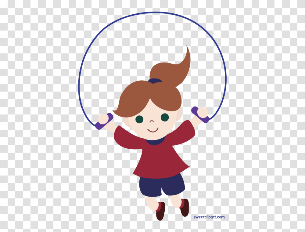 Girl Jumping Rope Clip Art, Person, Human, People, Female Transparent Png