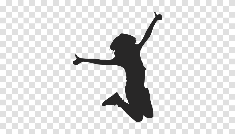 Girl Jumping Silhouette, Person, Human, Kicking, Leisure Activities Transparent Png
