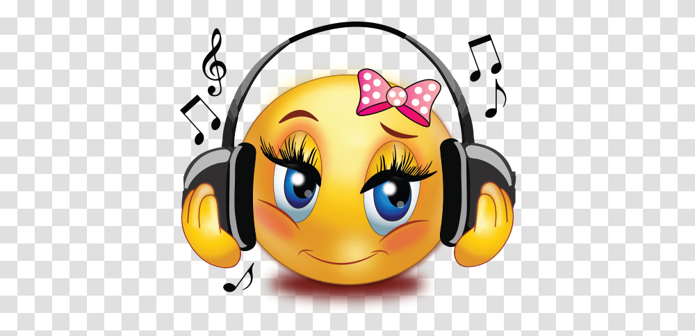 Girl Listen To Music Emoji Girl Cartun Listening To Music, Toy, Electronics, Graphics, Headphones Transparent Png