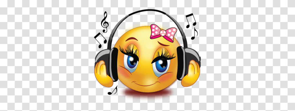 Girl Listen To Music Emoji Girl Cartun Listening To Music, Toy, Graphics, Animal, Firefly Transparent Png