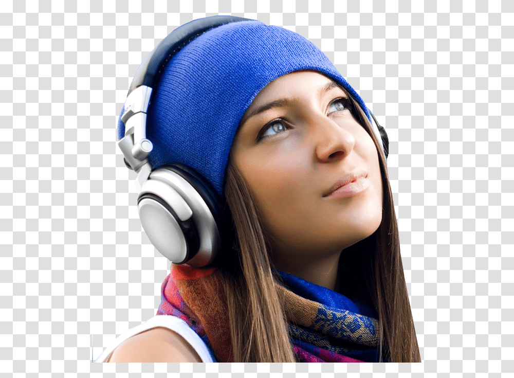 Girl Listening To Music, Headphones, Electronics, Person Transparent Png