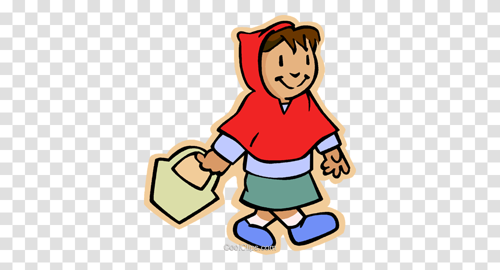 Girl Little Red Riding Hood Royalty Free Vector Clip Art, Bag, Female, Hand Transparent Png