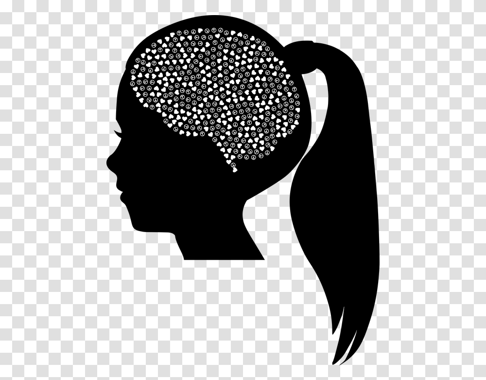 Girl Love Peace Free Vector Graphic On Pixabay Girl Brain, Pattern, Lamp, Label, Text Transparent Png