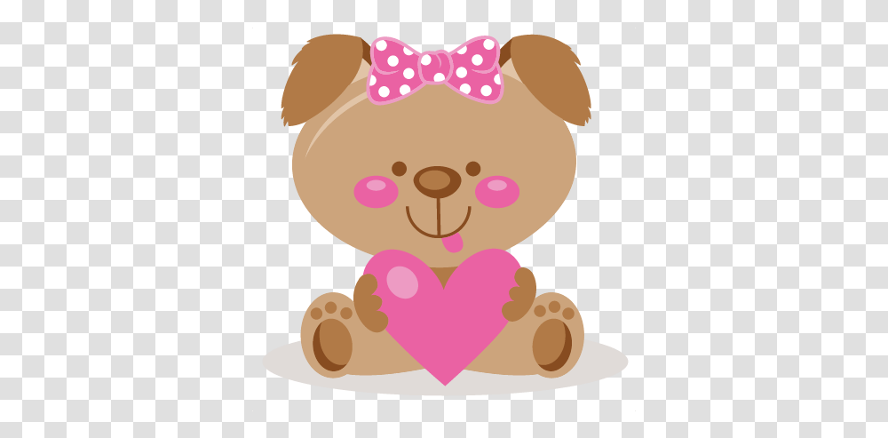 Girl Love Puppy Valentine Clip Art Svg Cute Valentines Clipart, Toy, Teddy Bear, Birthday Cake, Dessert Transparent Png