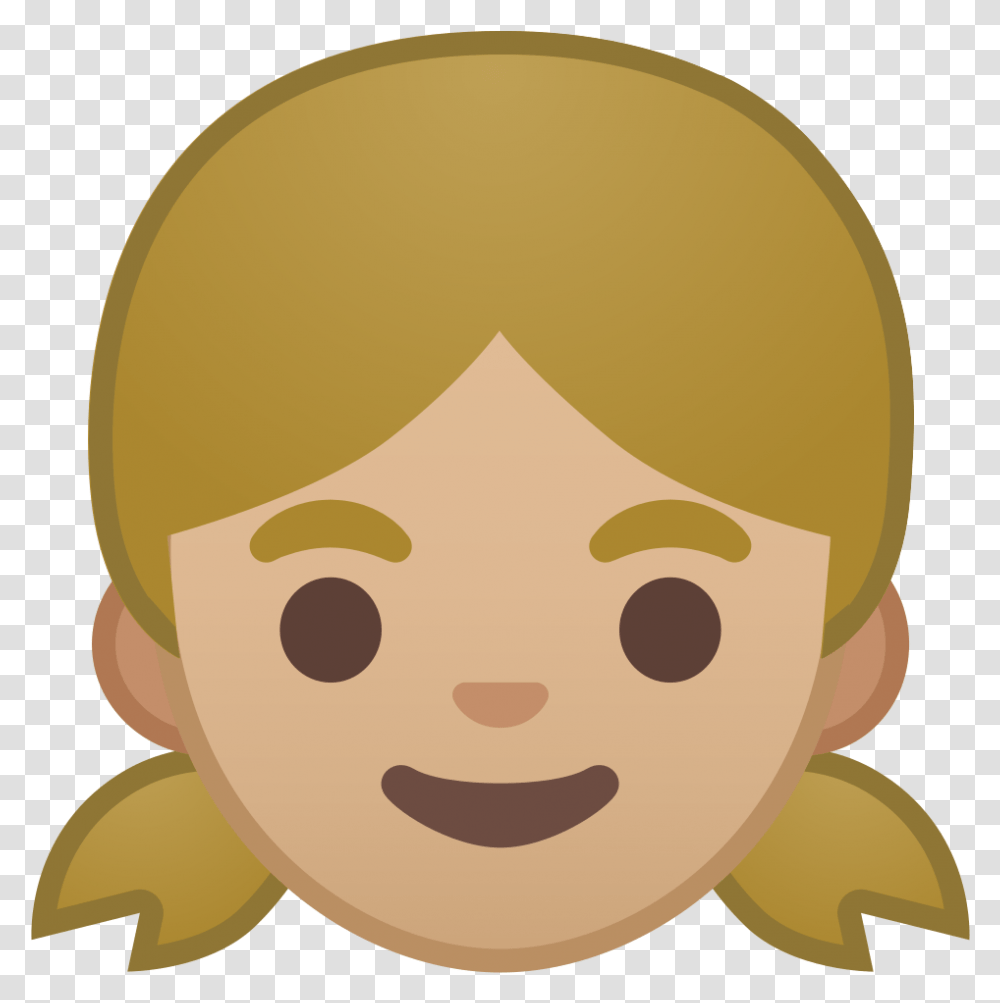Girl Medium Light Skin Tone Icon Noto Emoji People Faces Emoji De Una, Plant, Baby, Elf, Head Transparent Png