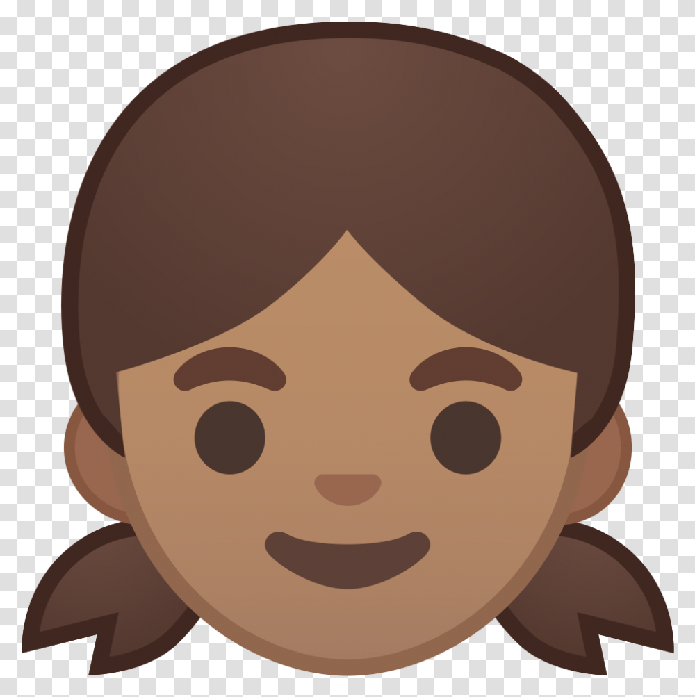 Girl Medium Skin Tone Icon Girl Emoji Face, Head, Outdoors, Plant, Photography Transparent Png