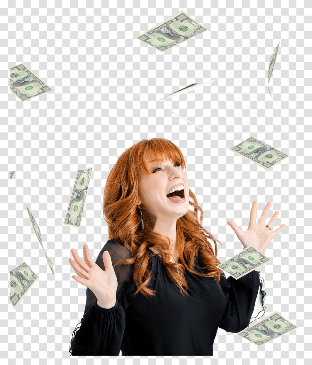 Girl, Money, Person, Human, Dollar Transparent Png