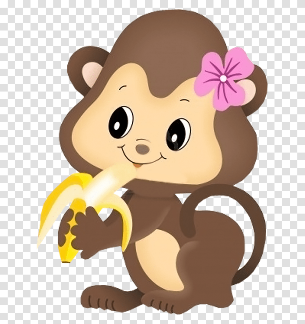 Girl Monkey Eating Banana, Toy, Food, Dessert, Sweets Transparent Png