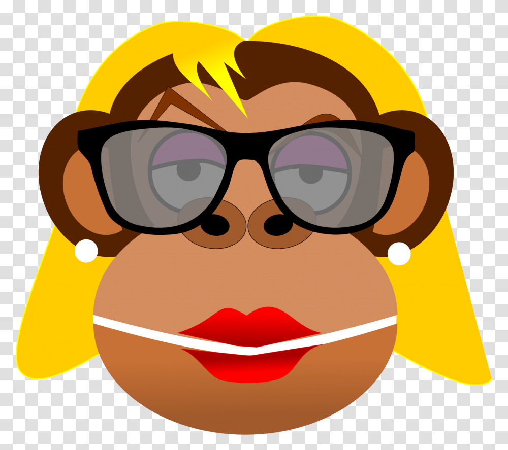Girl Monkey With Glasses, Sunglasses, Accessories, Helmet Transparent Png