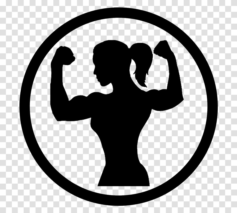 Girl Muscle Silhouette, Moon, Outer Space, Night, Astronomy Transparent Png