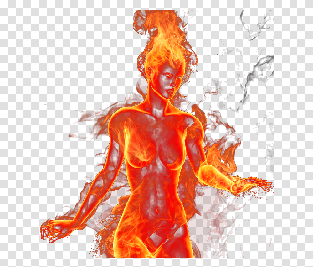 Girl On Fire Download Fire Girl Image Without Background, Person, Human, Flame, Bonfire Transparent Png