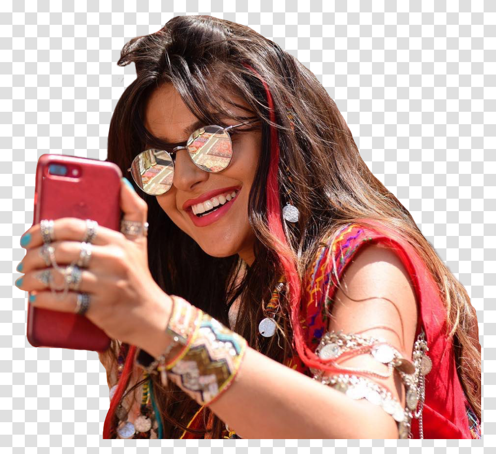 Girl On Phone Girl With Mobile, Sunglasses, Accessories, Accessory, Person Transparent Png