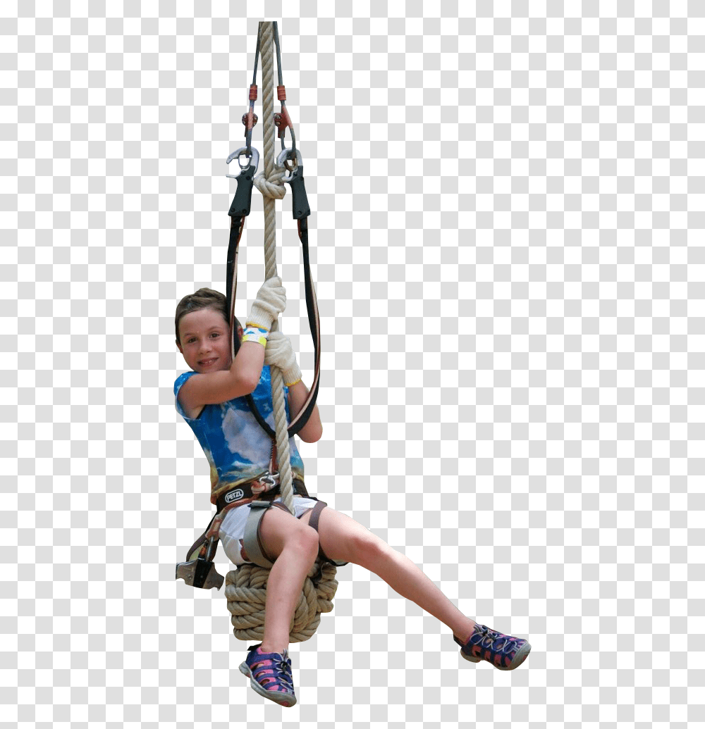 Girl On Rope Kids On Zip Line, Bow, Person, Human, Bungee Transparent Png