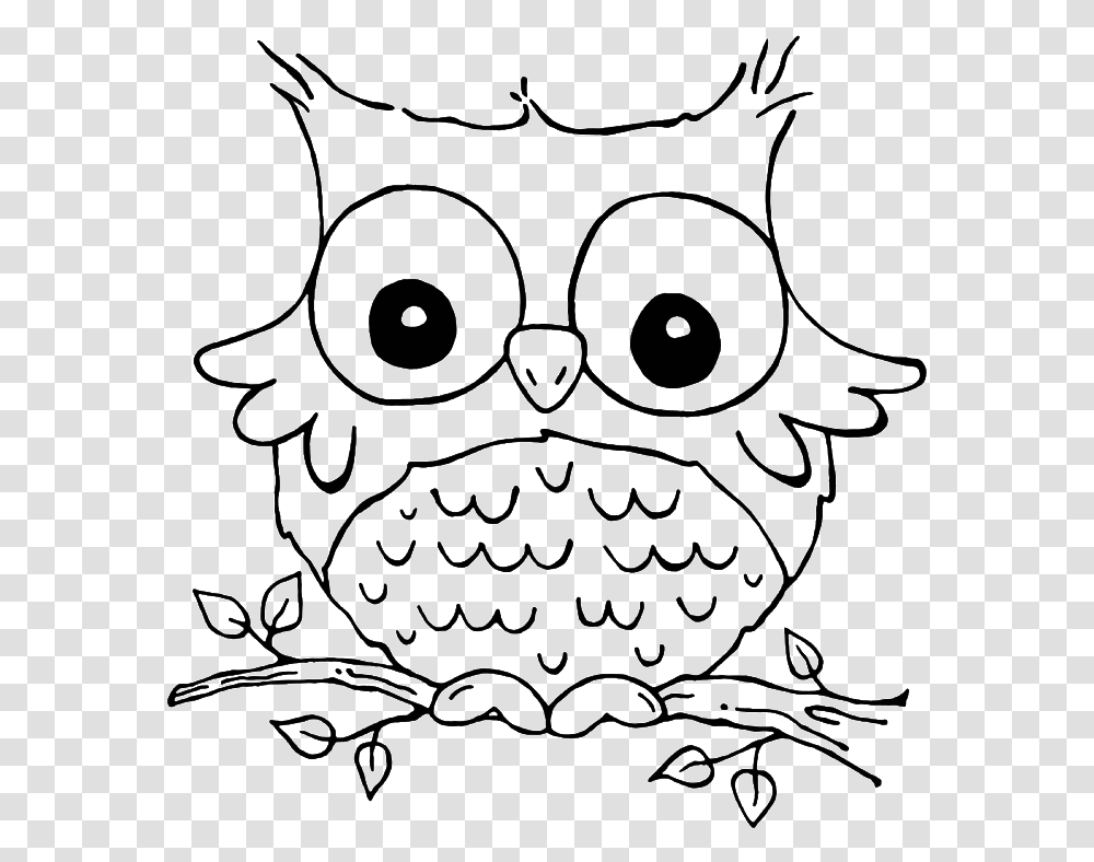 Girl Owl Coloring Pages, Stencil, Pattern Transparent Png