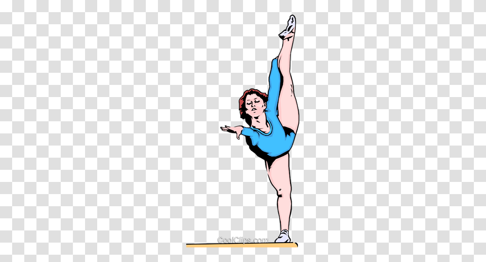 Girl Performing On Balance Beam Royalty Free Vector Clip Art, Person, Human, Sport, Sports Transparent Png