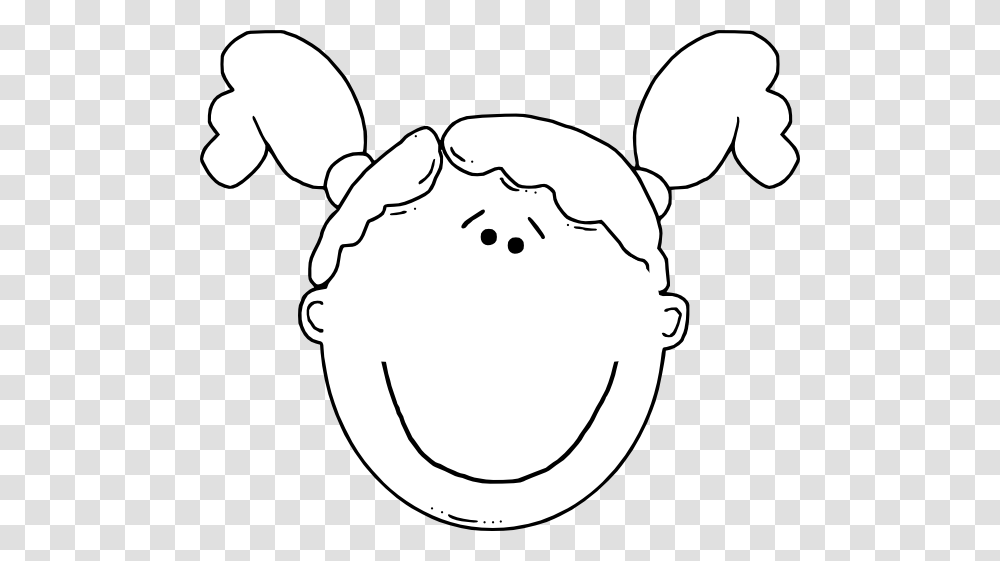 Girl Pigtails Outline Clip Art, Food, Sea Life, Animal, Seafood Transparent Png