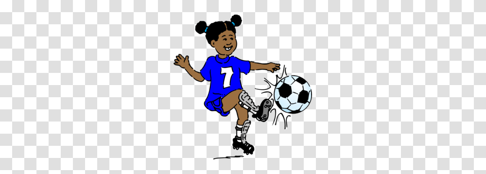Girl Playing Footy Clip Art, Person, Soccer Ball, Football, Team Sport Transparent Png