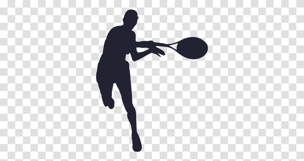 Girl Playing Tennis Silhouette 1 & Svg Tennis Player Silhouette, Person, Human, Cutlery, Sport Transparent Png
