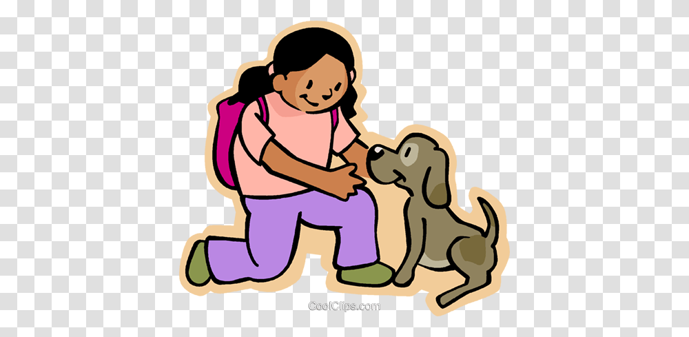 Girl Playing With Dog Royalty Free Vector Clip Art Illustration, Doctor, Female, Washing, Veterinarian Transparent Png