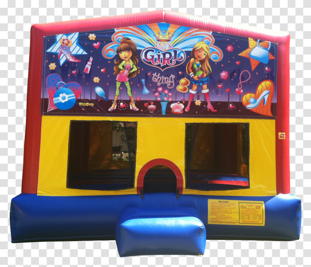 Girl Power Bounce House Rental Joliet Inflatable, Arcade Game Machine, Person, Human Transparent Png
