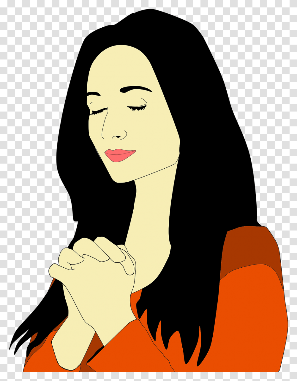 Girl Praying Clip Art, Person, Female, Bottle, Woman Transparent Png