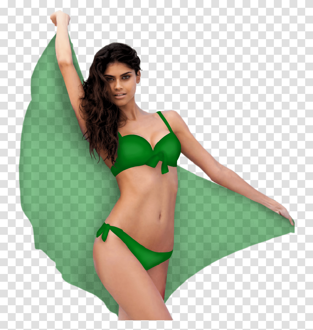 Girl Prettygirl Swimsuit Bikini Stickergirl Green Trans, Apparel, Person, Human Transparent Png