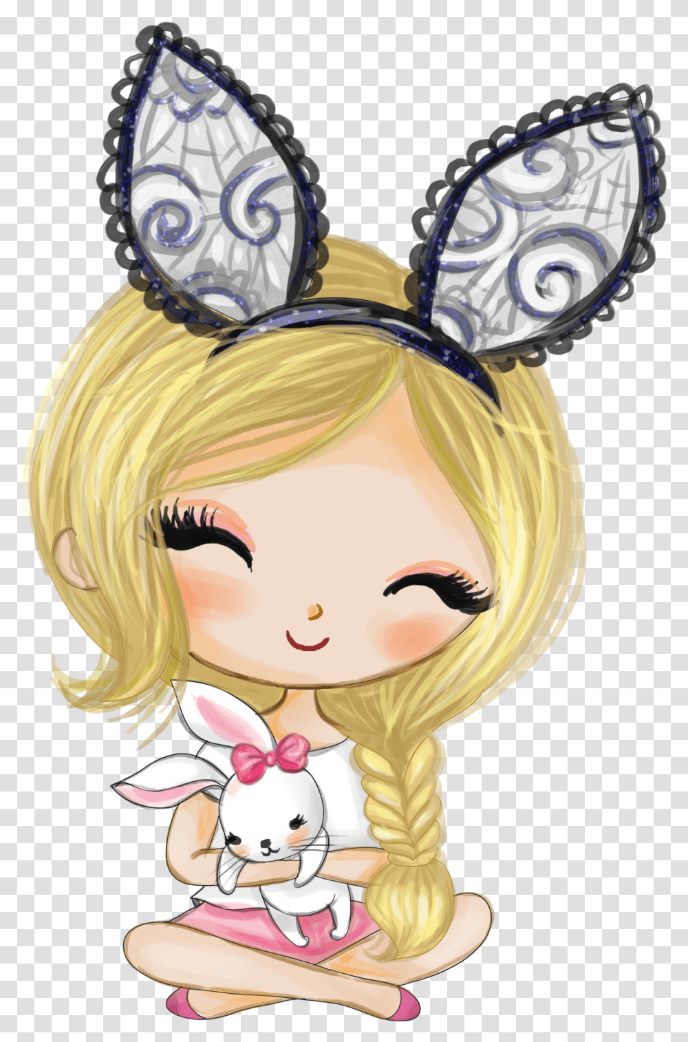 Girl Rabbit Easter Pascuas Cartoon, Wristwatch, Doll, Toy, Face Transparent Png
